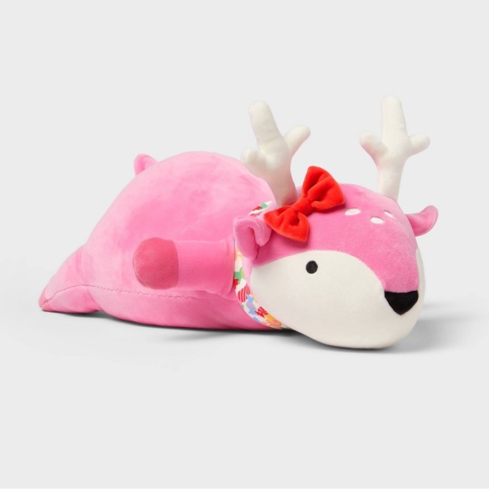 Holiday Deer Weighted Plush Kids' Sensory-Friendly Throw Pillow - Pillowfort™